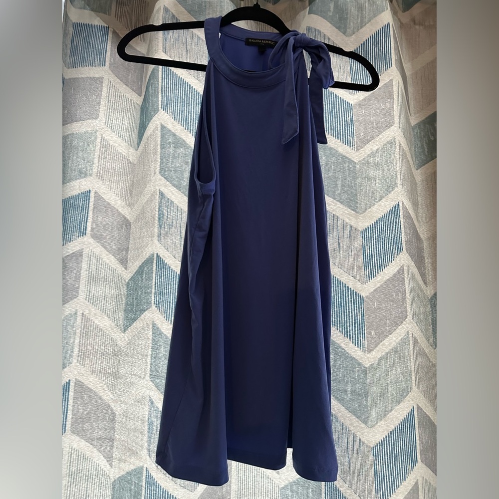 Banana Republic Women’s Sleeveless Tie Neck Halter Top Blue Size L